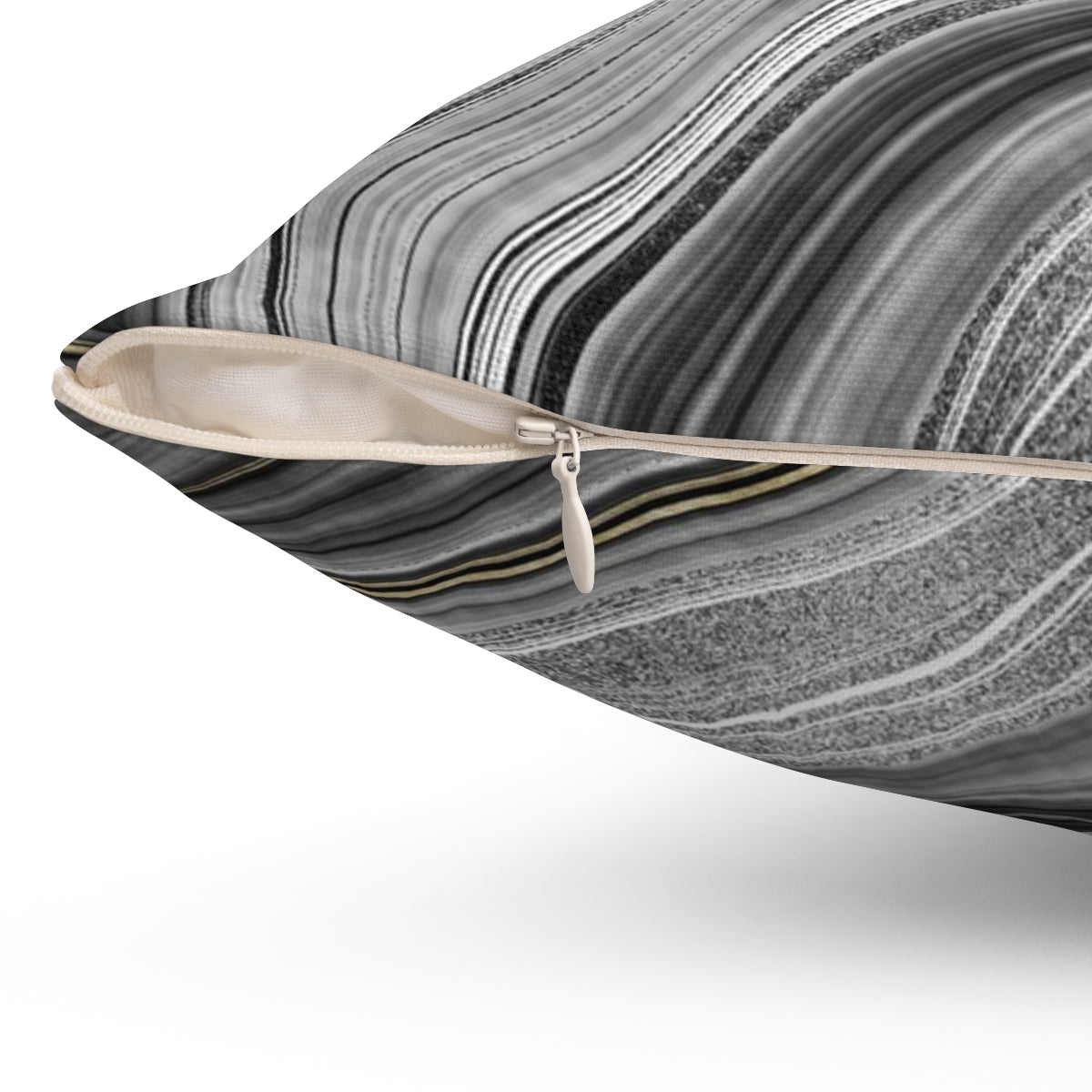 Marble Pillow Cover | Agate Black Grey