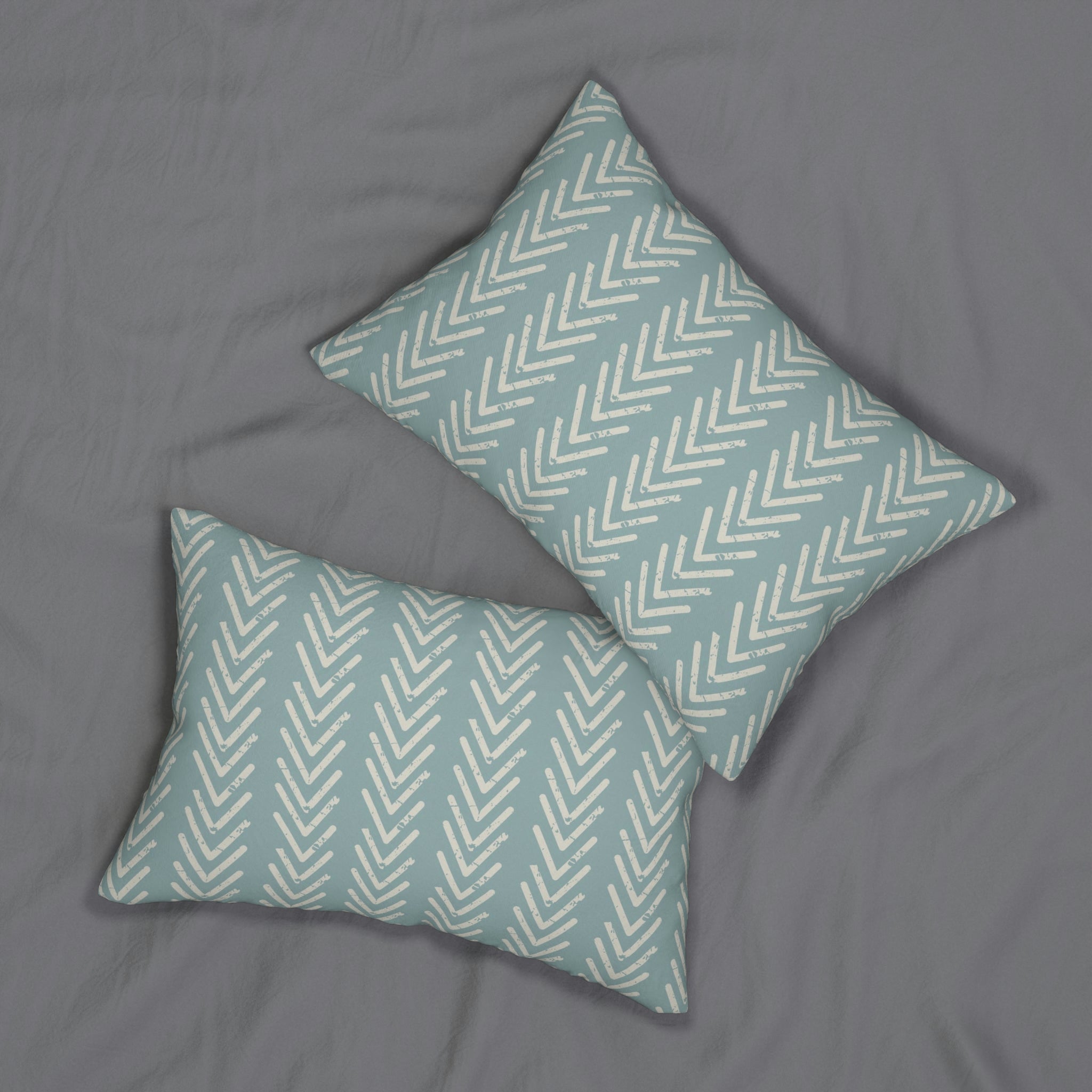 Retro Boho Lumbar Pillow | Neutral Teal Ivory