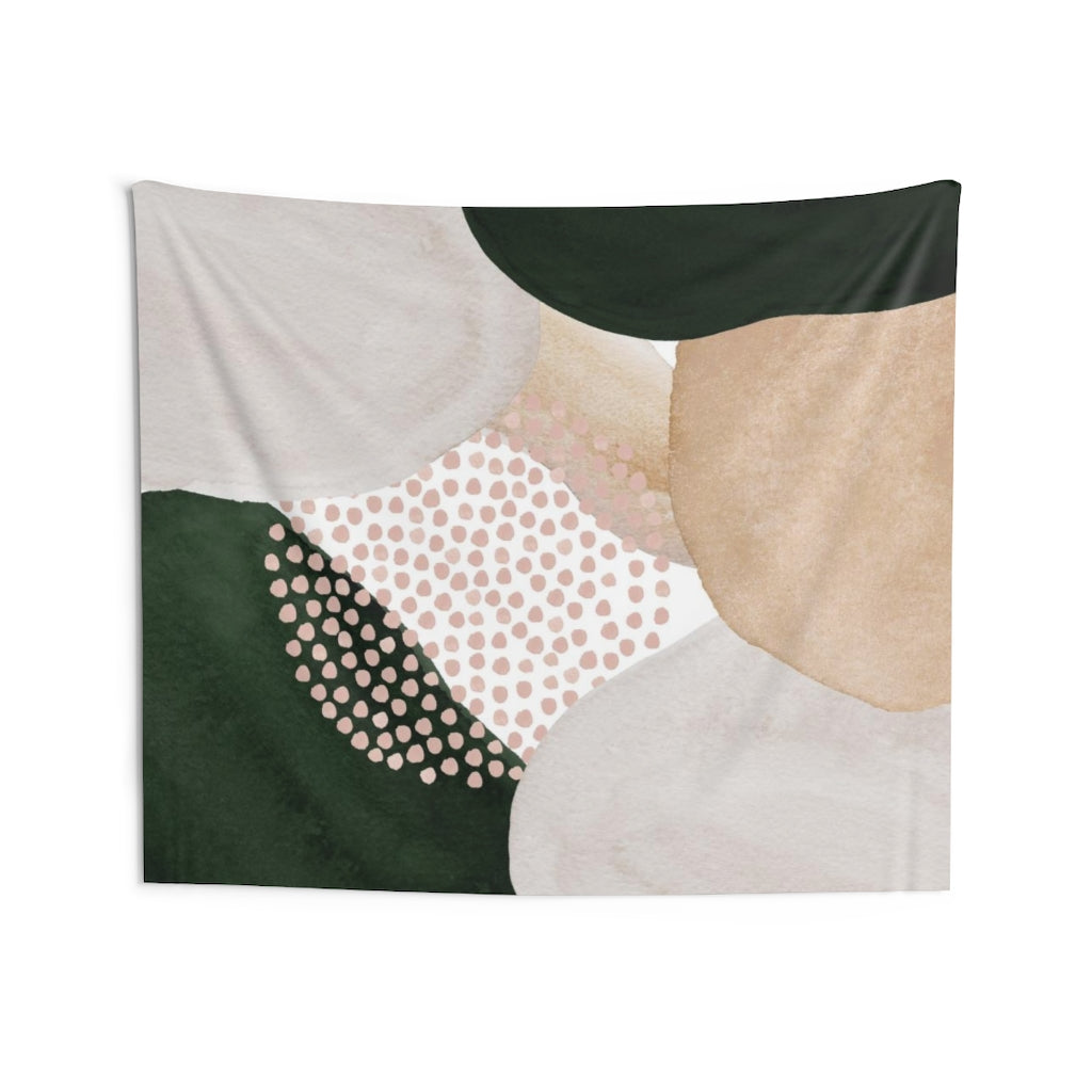 Abstract Tapestry | Beige Cream Blush Pink Green