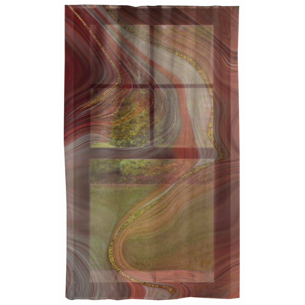Marble Window Curtains | Crimson Orange