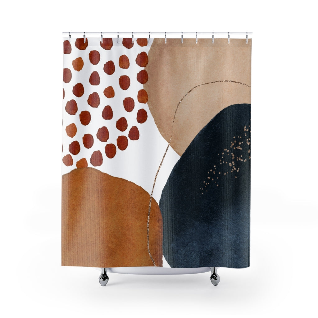 modern boho fabric shower curtain