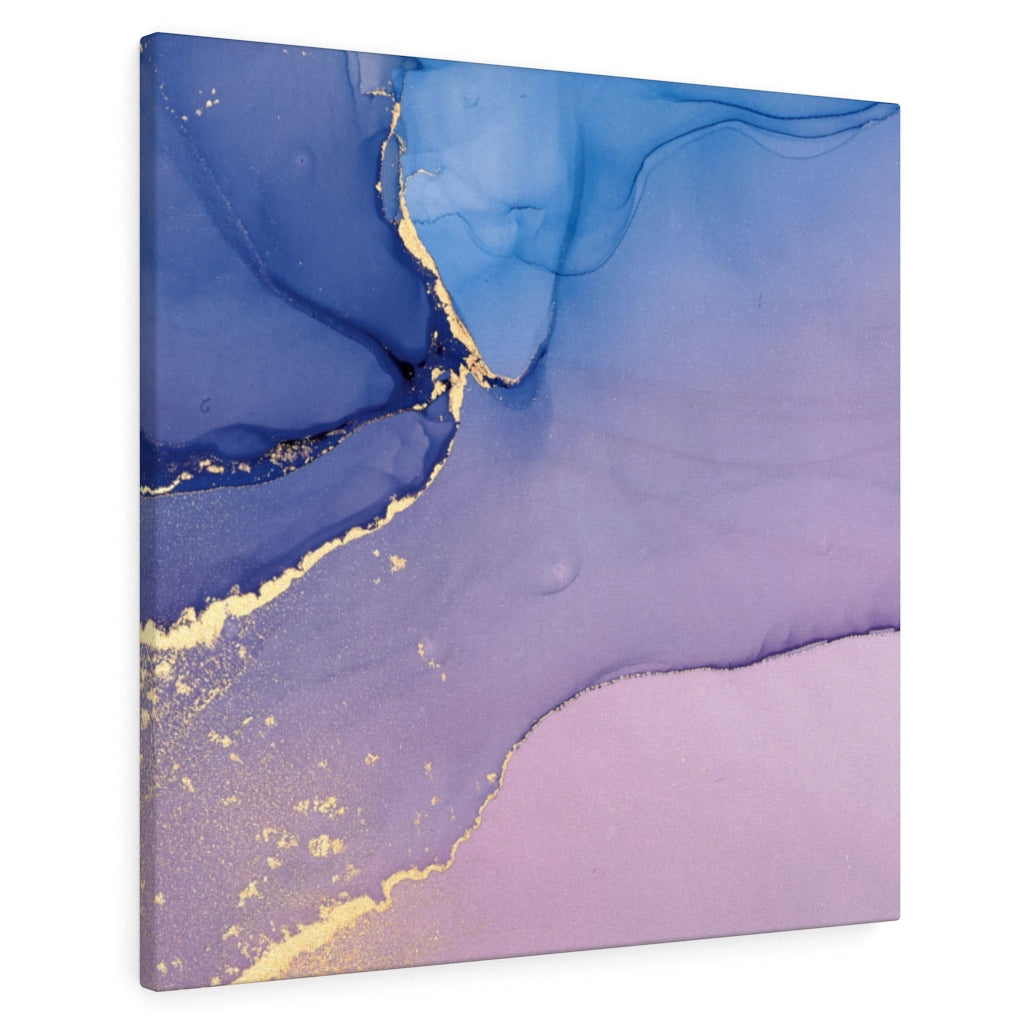 Abstract Canvas Art | Purple Blue Gold