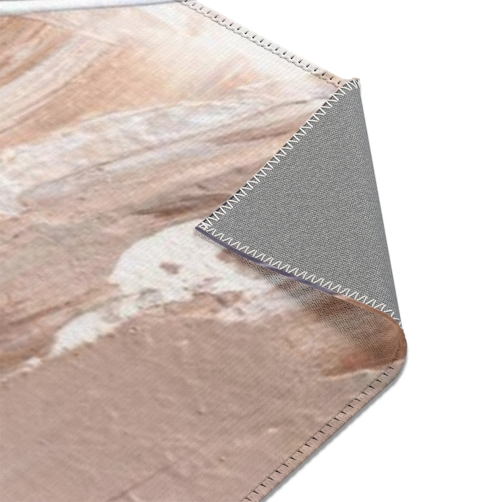 Abstract Area Rug | Gray White Beige