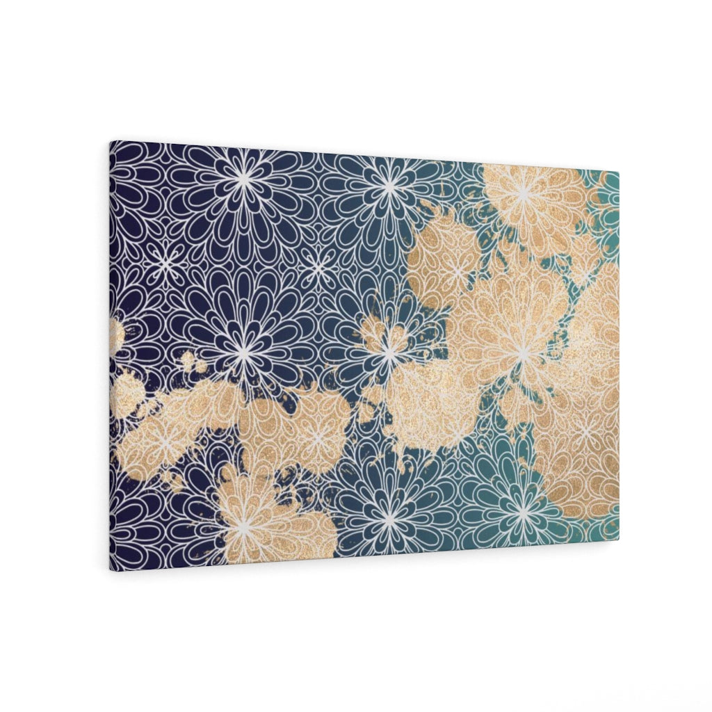 FLORAL CANVAS ART | Teal Navy Beige