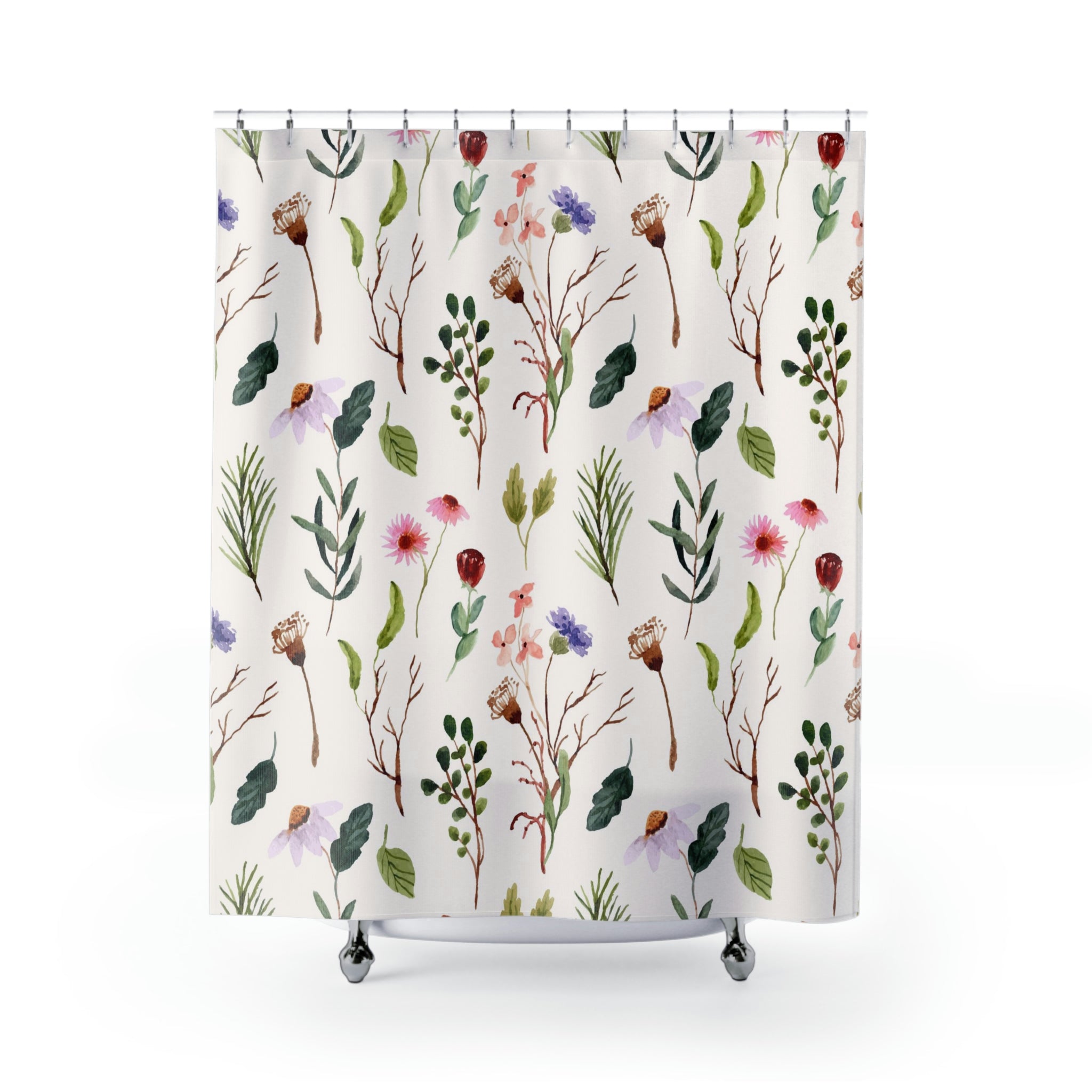 modern boho fabric shower curtain
