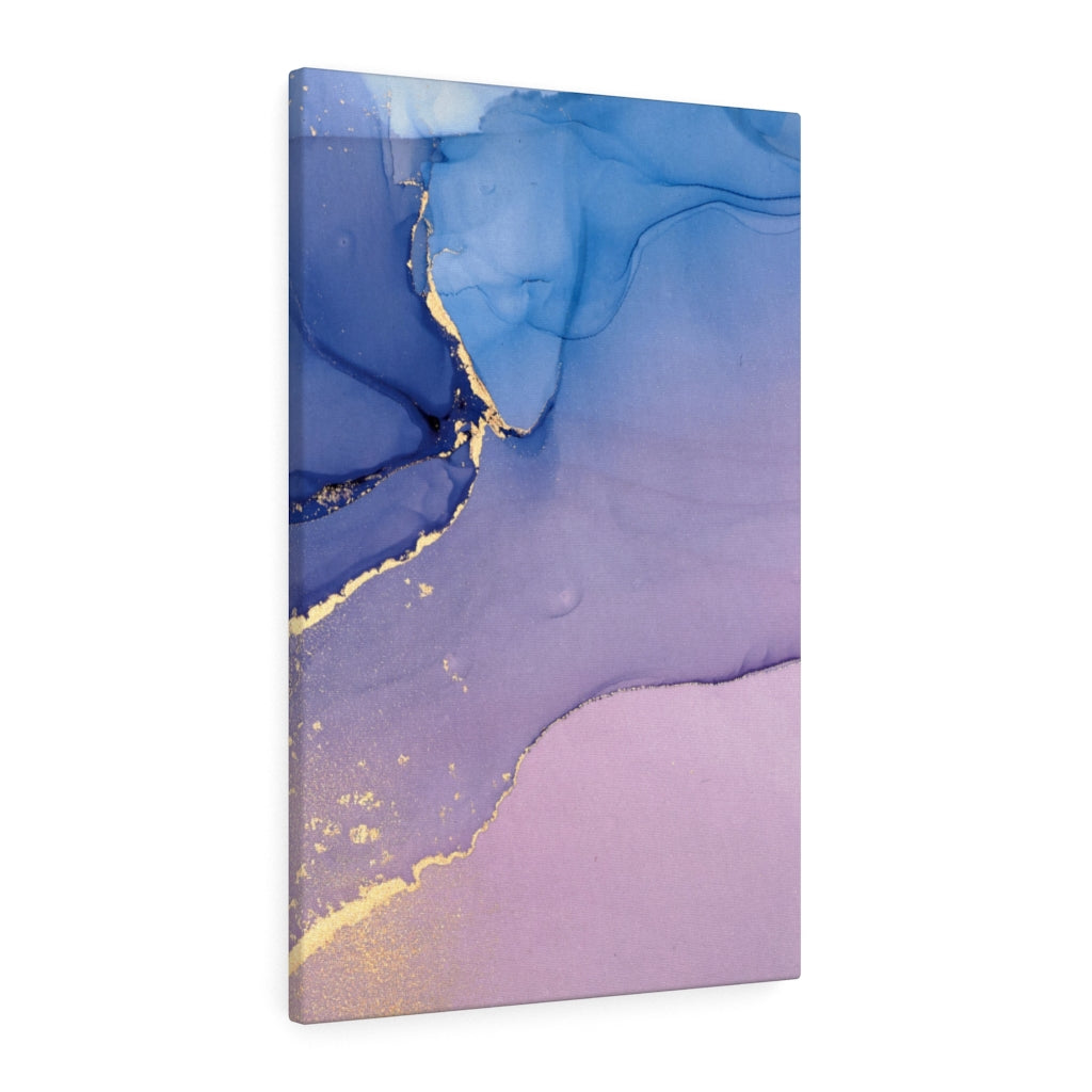 Abstract Canvas Art | Purple Blue Gold