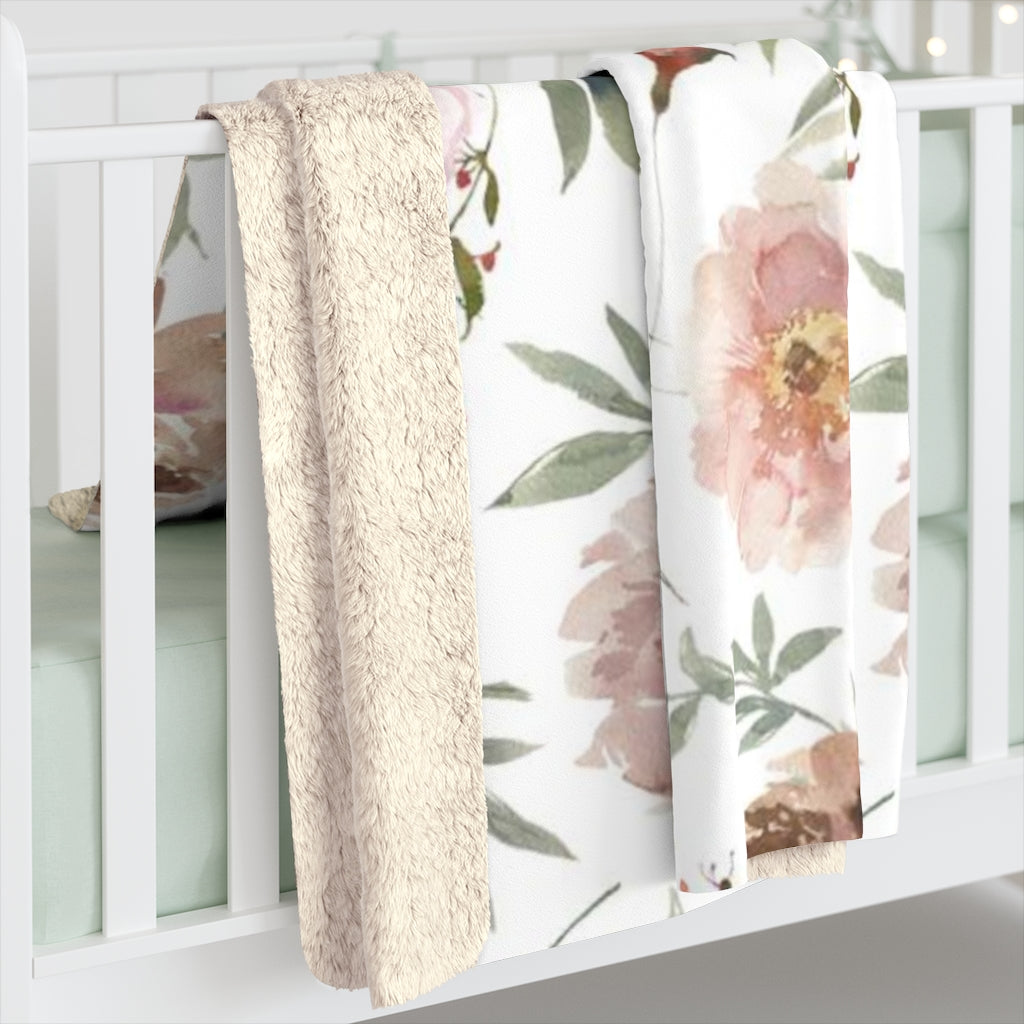Floral Comfy Blanket | Coffee Blush Peonies