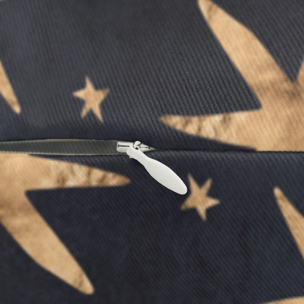 Mystical Boho Lumbar Pillow | Navy Gold Stars