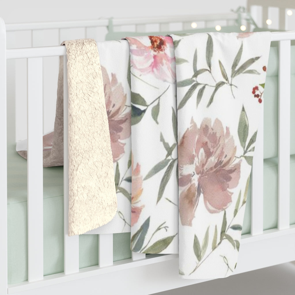 Floral Comfy Blanket | Coffee Blush Peonies
