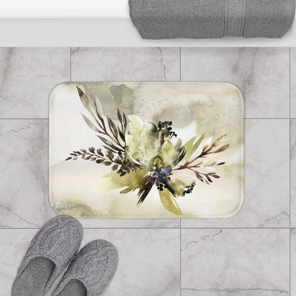 Floral Bath Mat | Green Ombre | Bathroom rug