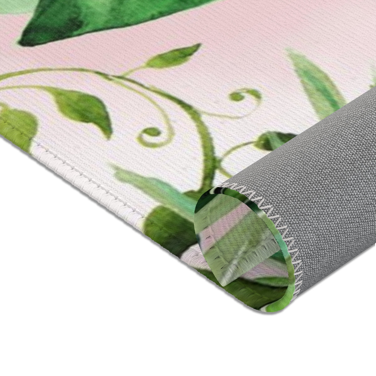 Floral Area Rug | Blush Peach Jungle Leaves