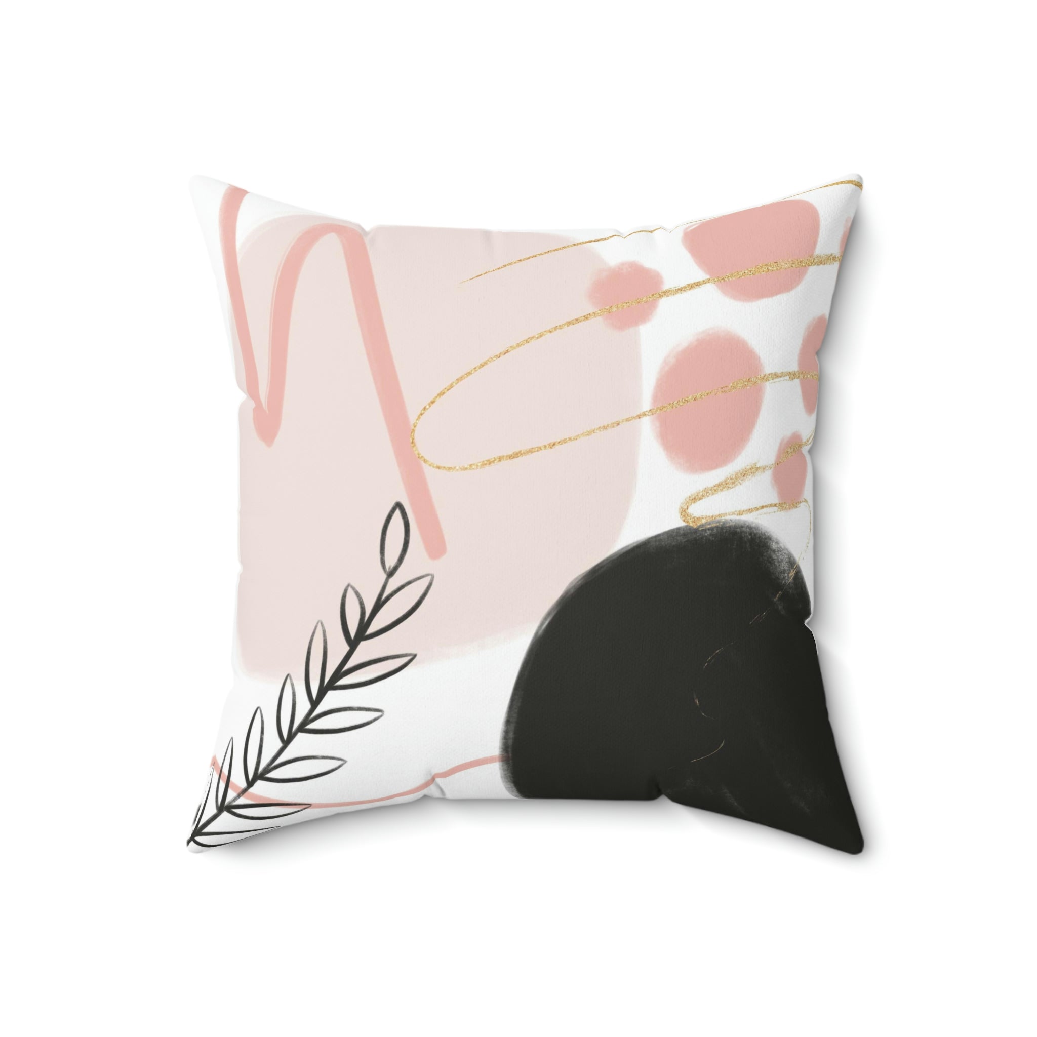 Abstract Pillow Cover | Black Pink Cream