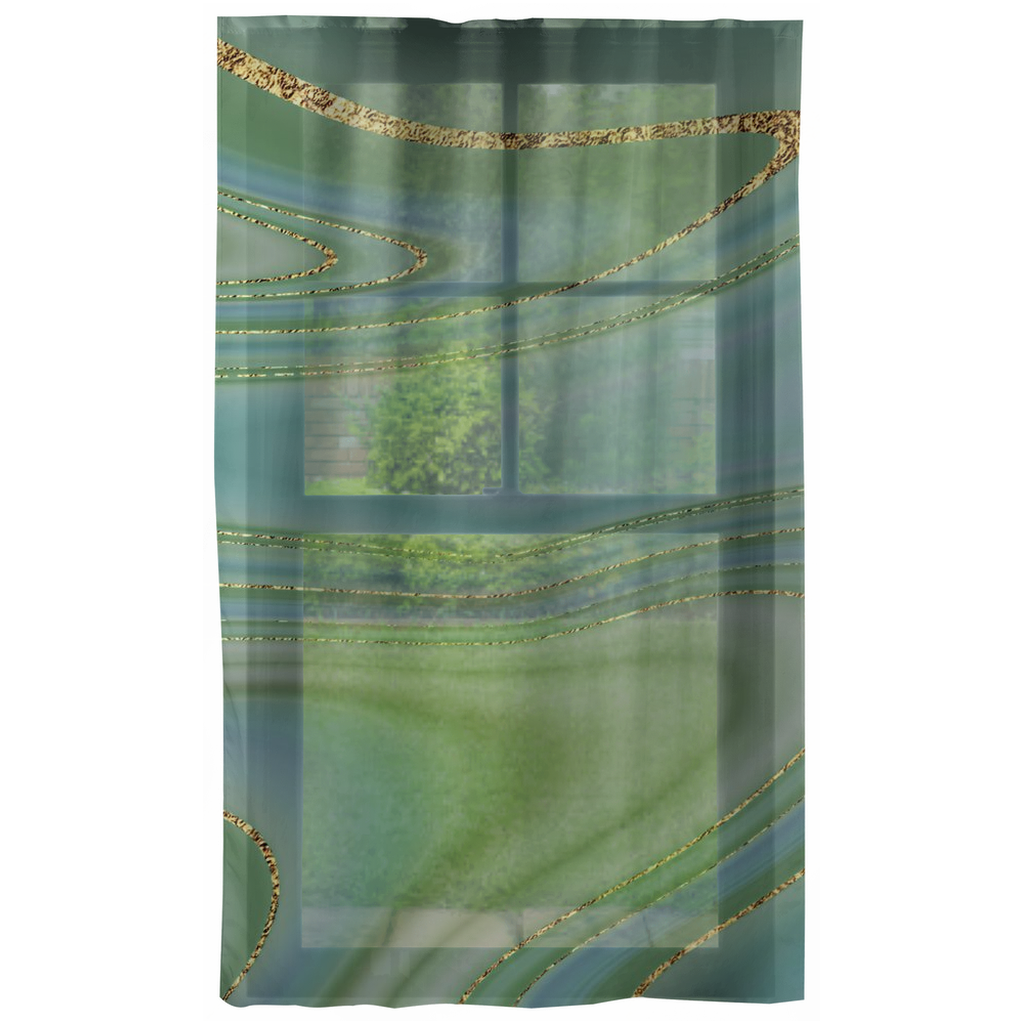 Marble Window Curtains | Sage Green Teal