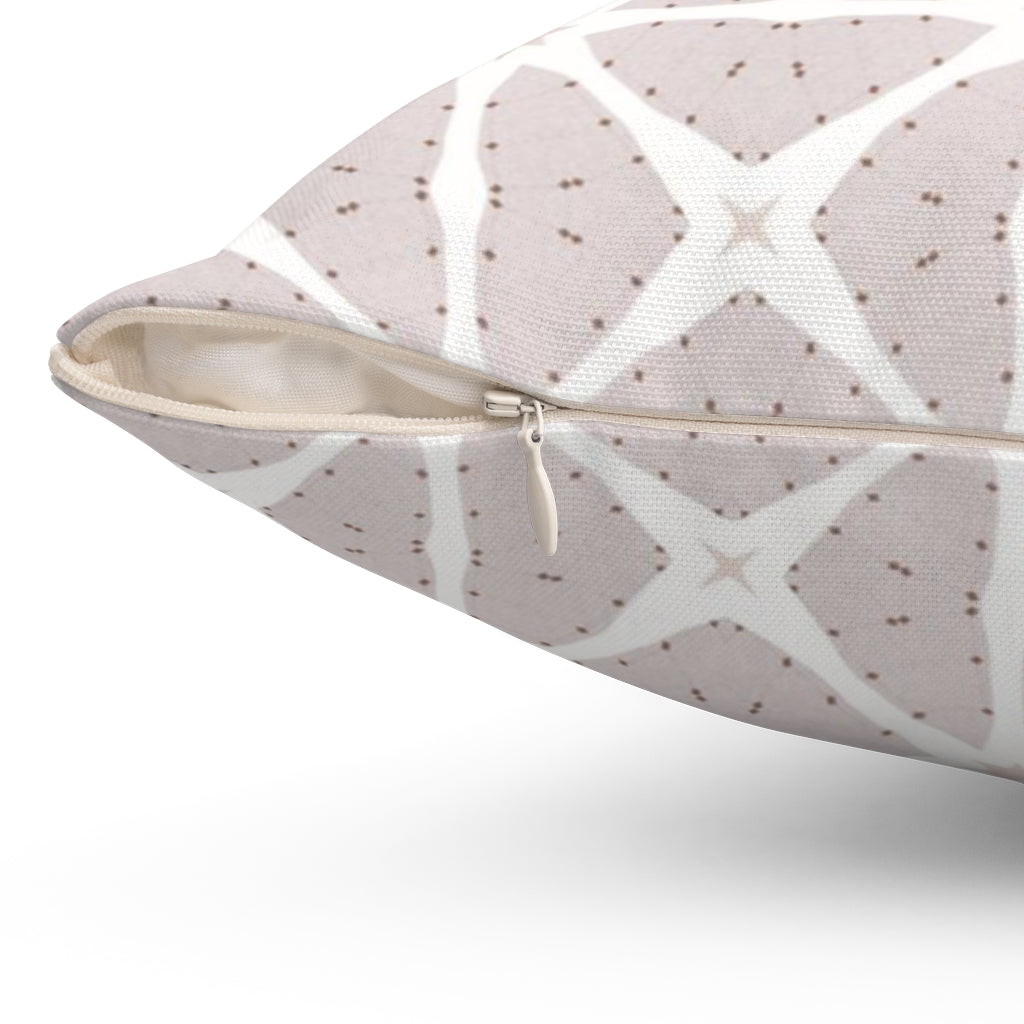 Geometric Pillow Cover | White Cream Pink