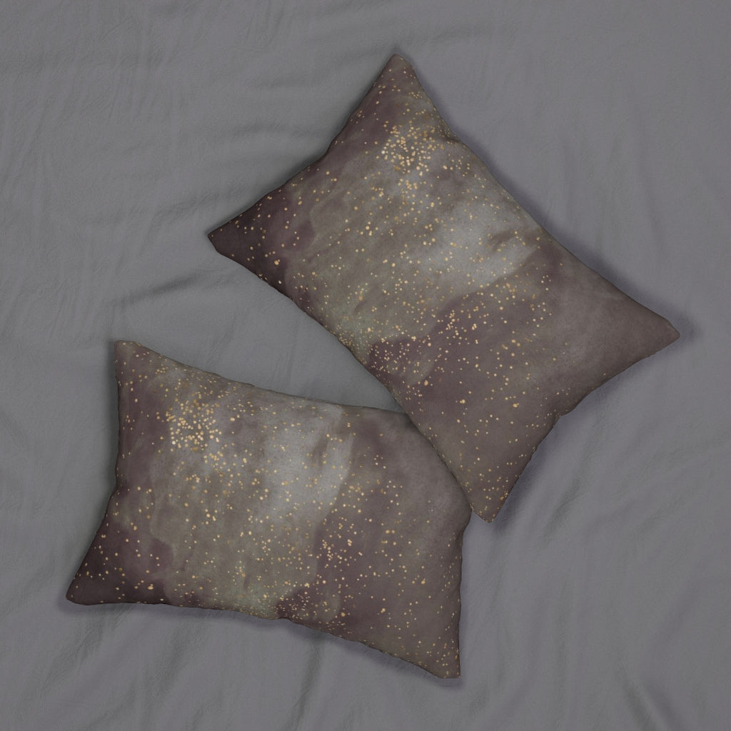Abstract Boho Lumbar Pillow | Brown Gold