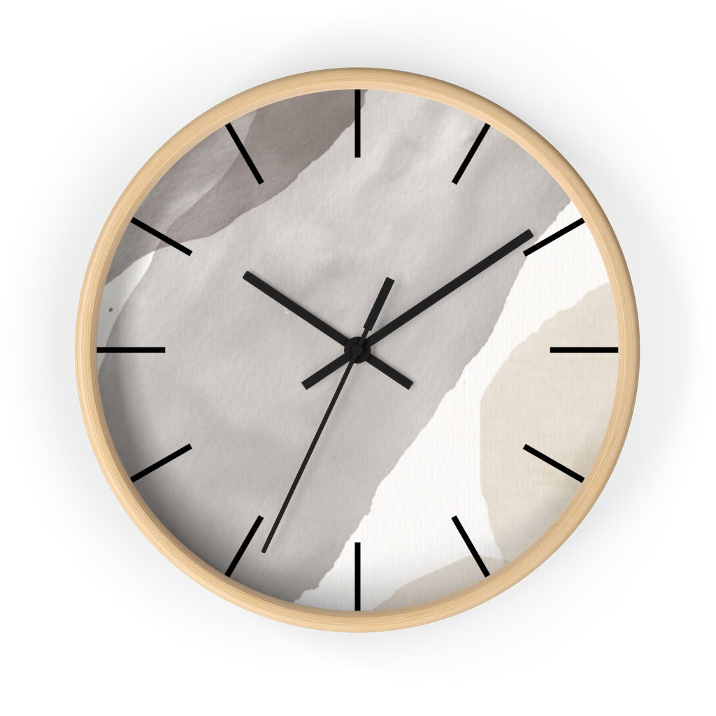 Wood, Wall Clock, Gray Black 10"