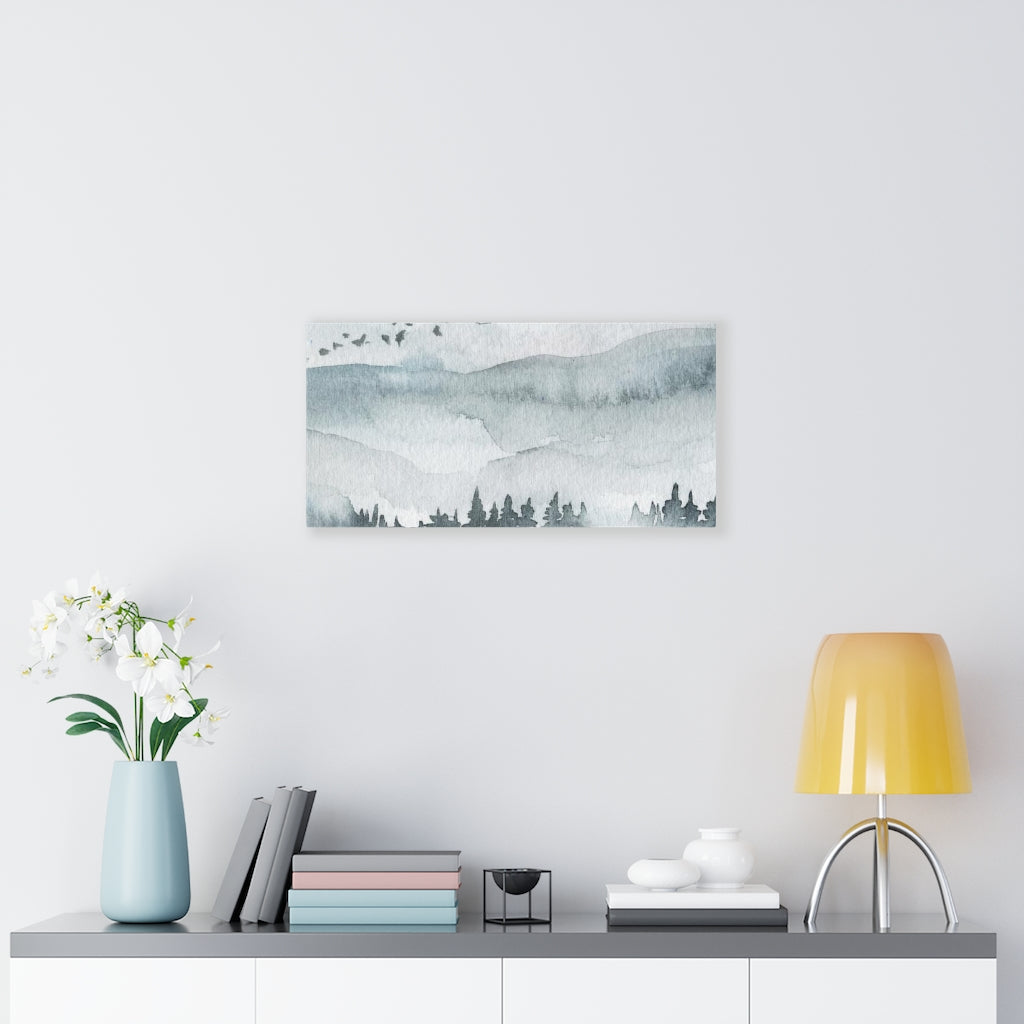 Nature Wall Canvas Art | Gray Woodlands
