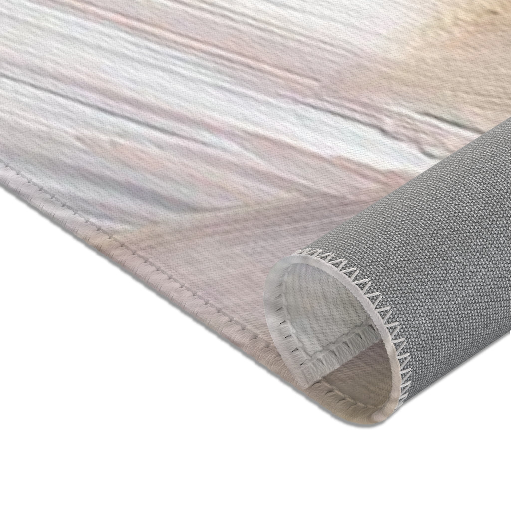 Abstract Area Rug | Purple Green Beige Acrylic