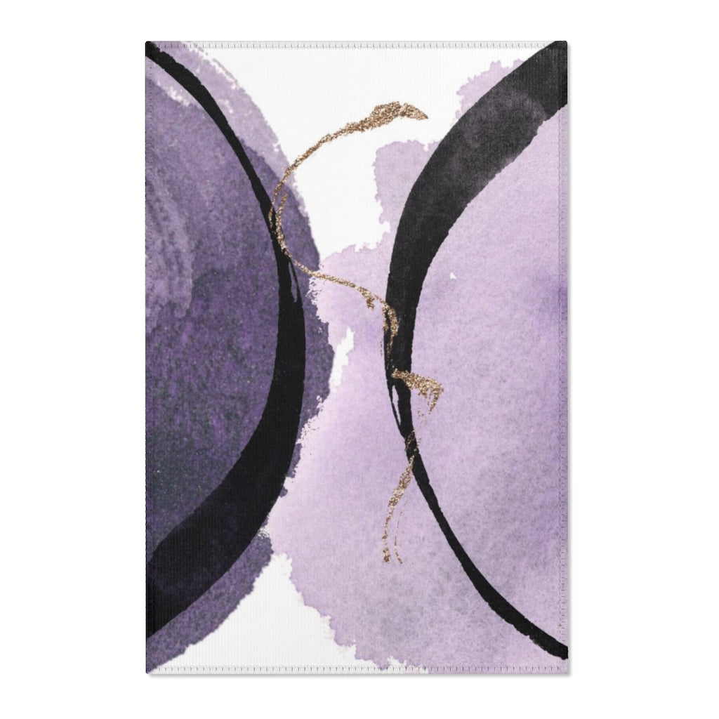 Abstract Area Rug | Lavender Purple Black