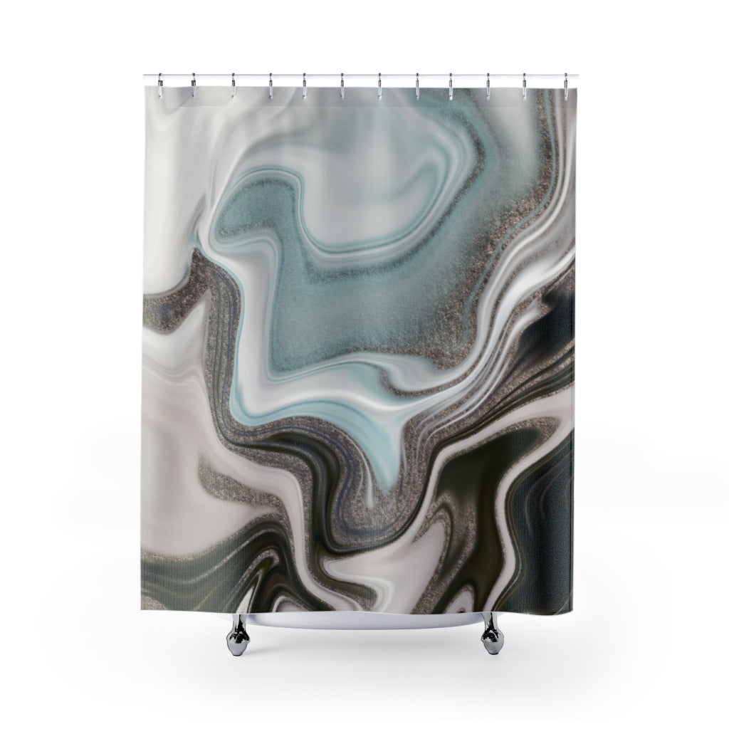 modern boho fabric shower curtain