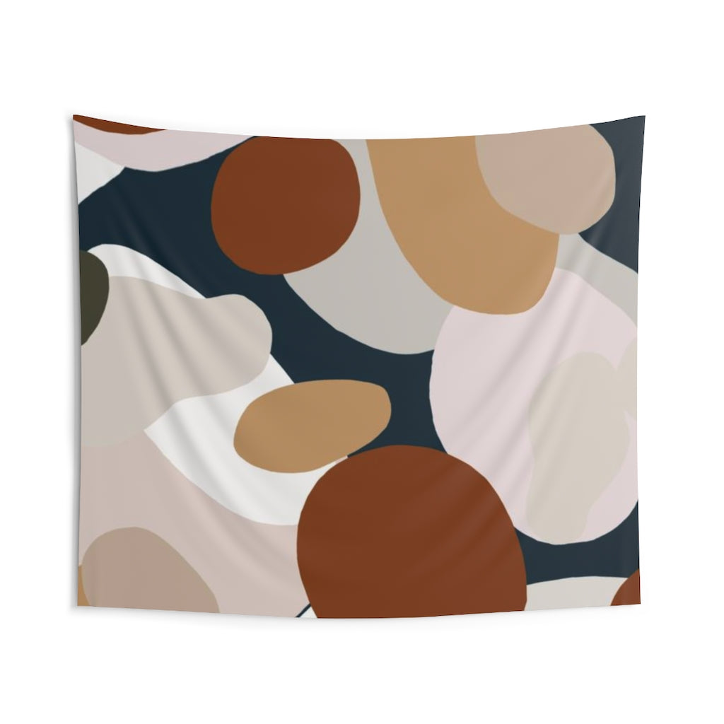 Floral Tapestry | White Beige Brown Navy