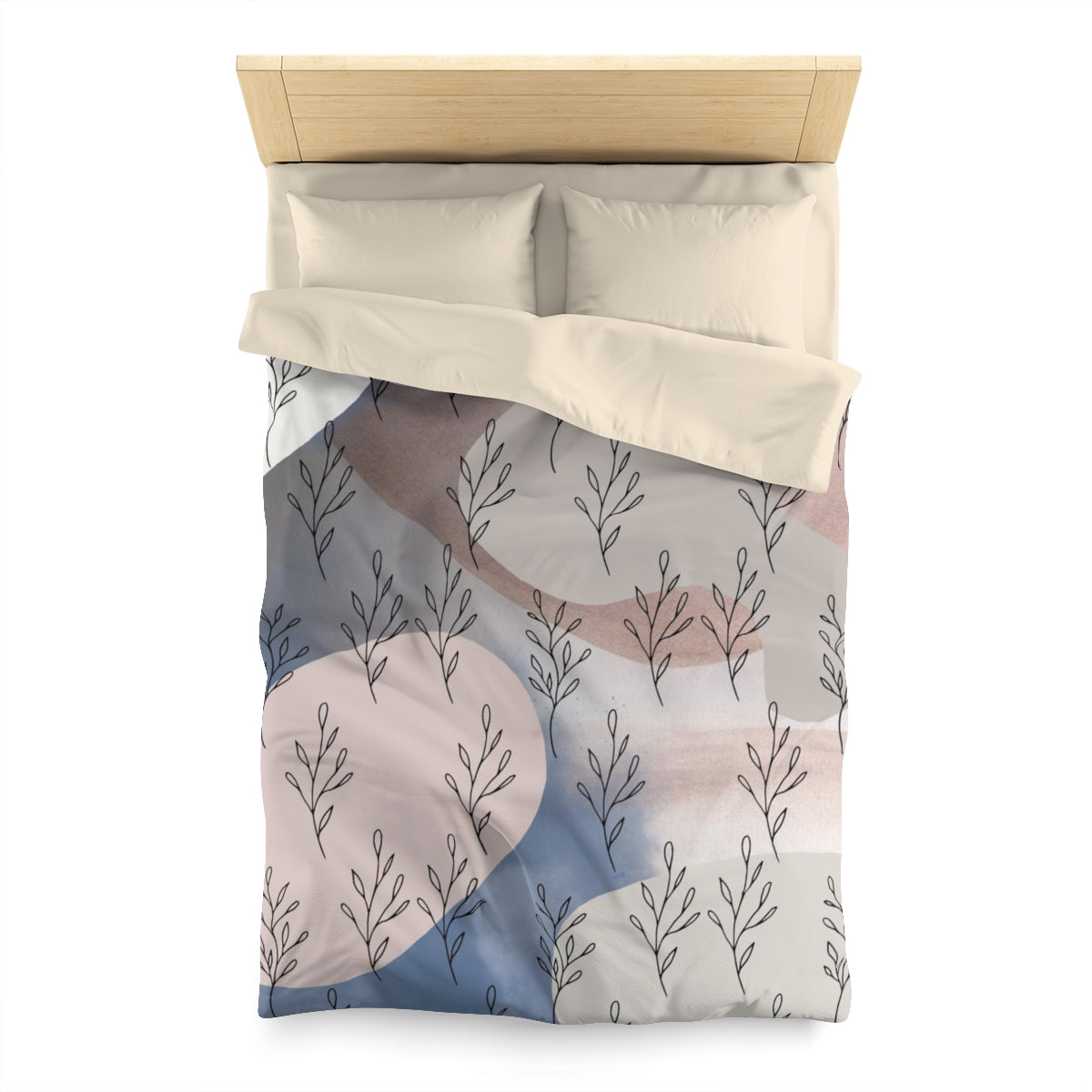 Floral Duvet Cover | Hygge Pastel Blue Pink | Bedroom Decor