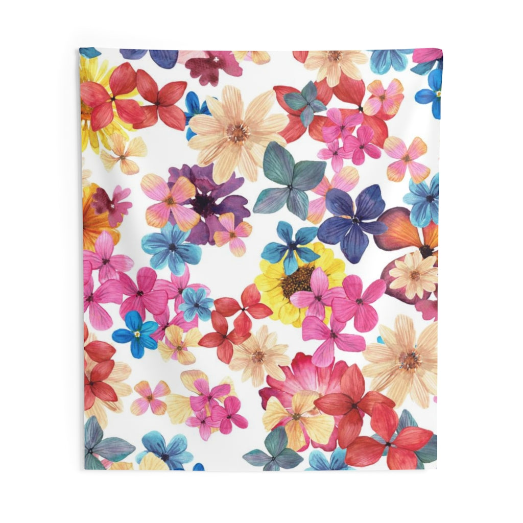 Floral Tapestry | Rainbow White Assorted Flowers