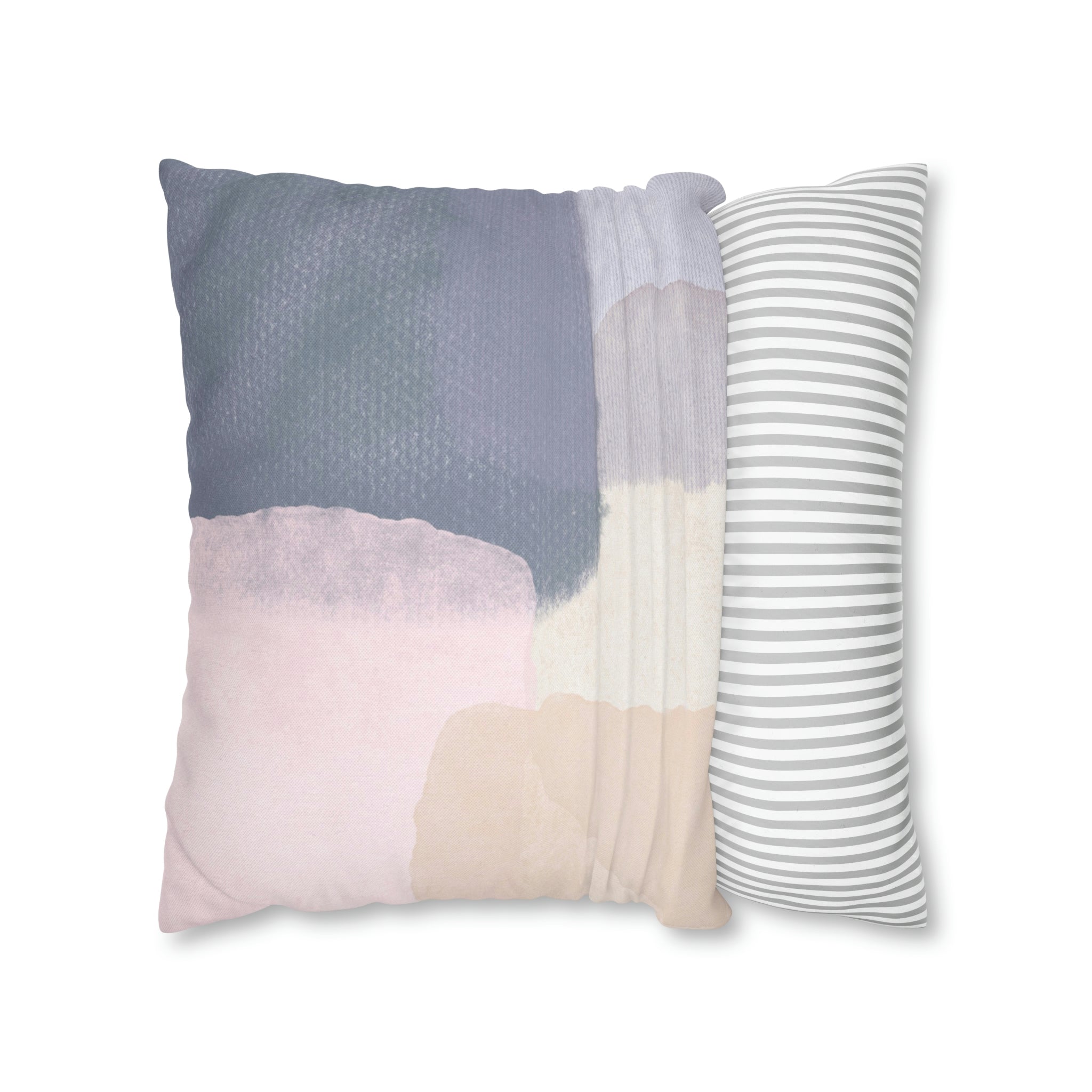 Abstract Boho Pillow Cover | Grey Blue Cream Pink