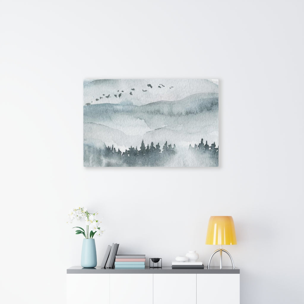 Nature Wall Canvas Art | Gray Woodlands