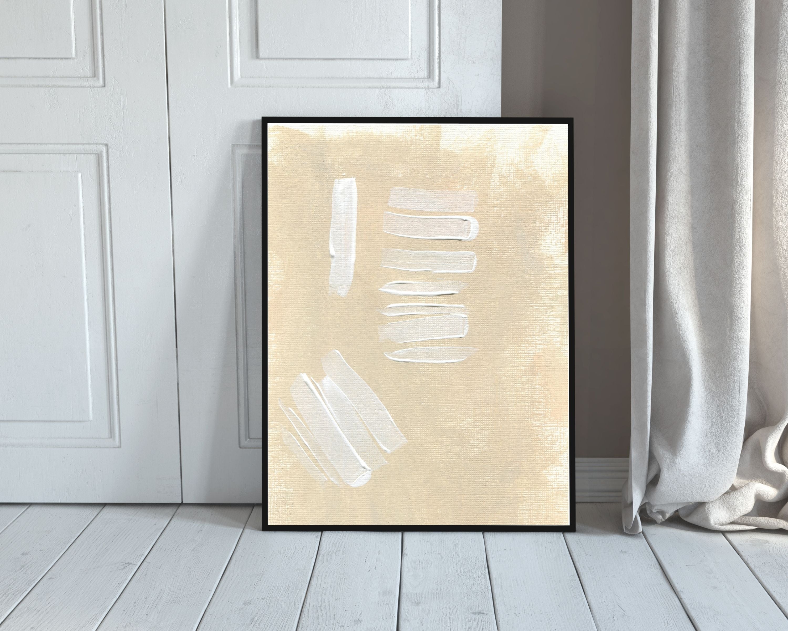 Abstract Terracotta Art Prints | Beige White