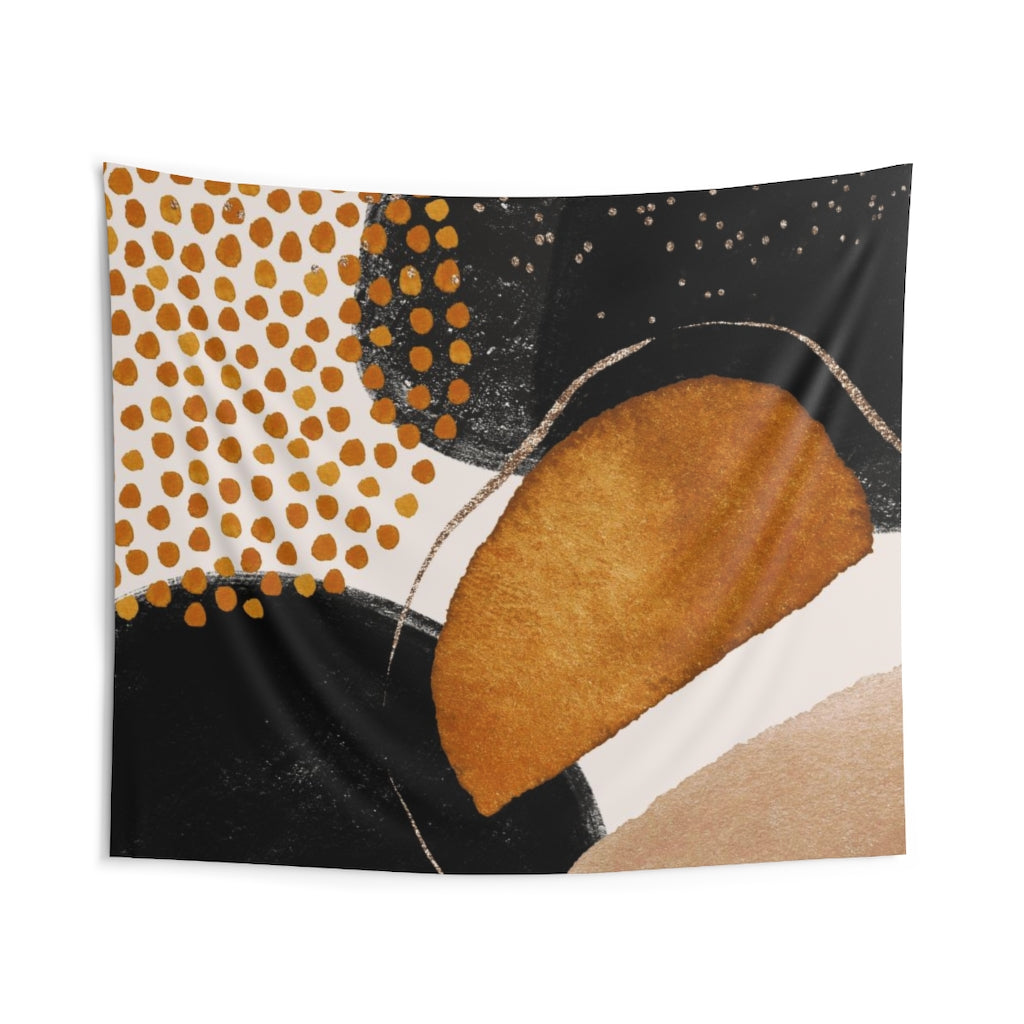 Abstract Tapestry | Yellow Rust Black Beige