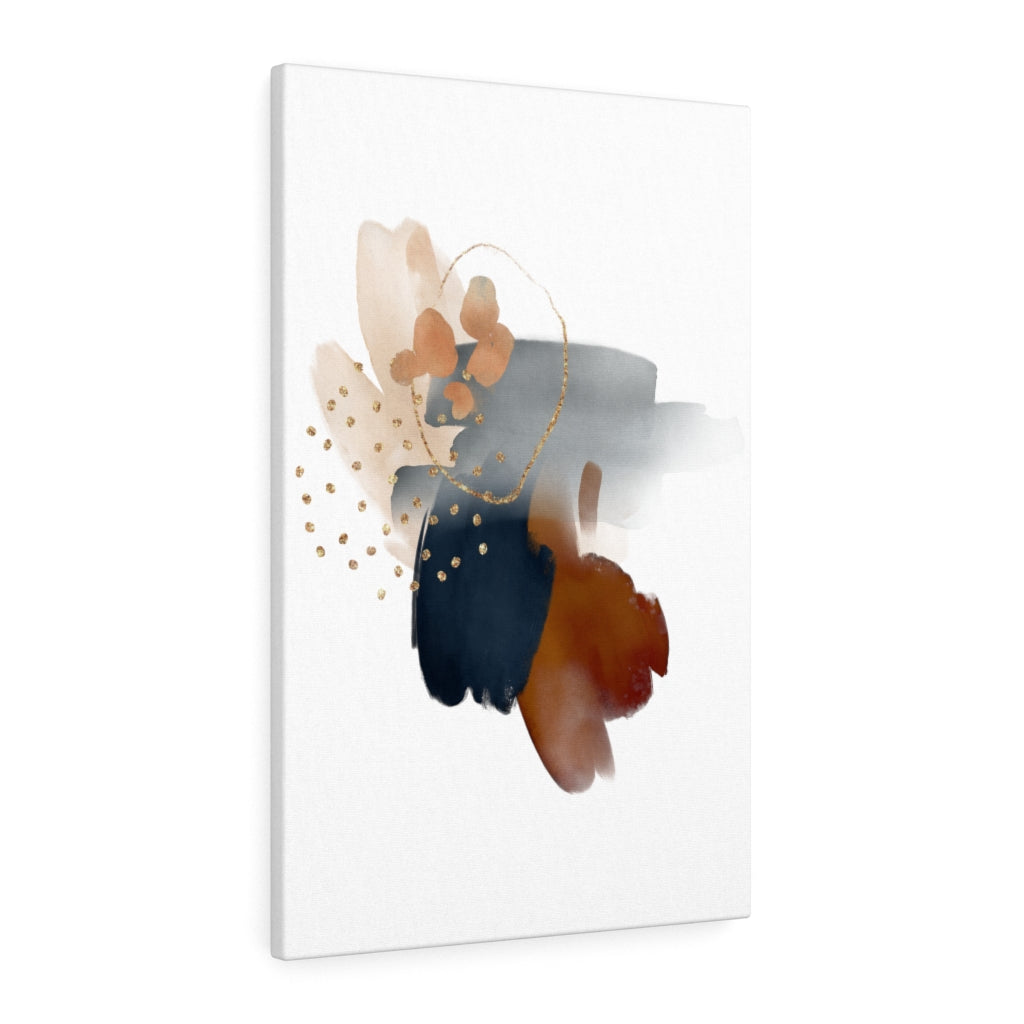 Abstract Canvas Art | Navy Blue White Grey Brown