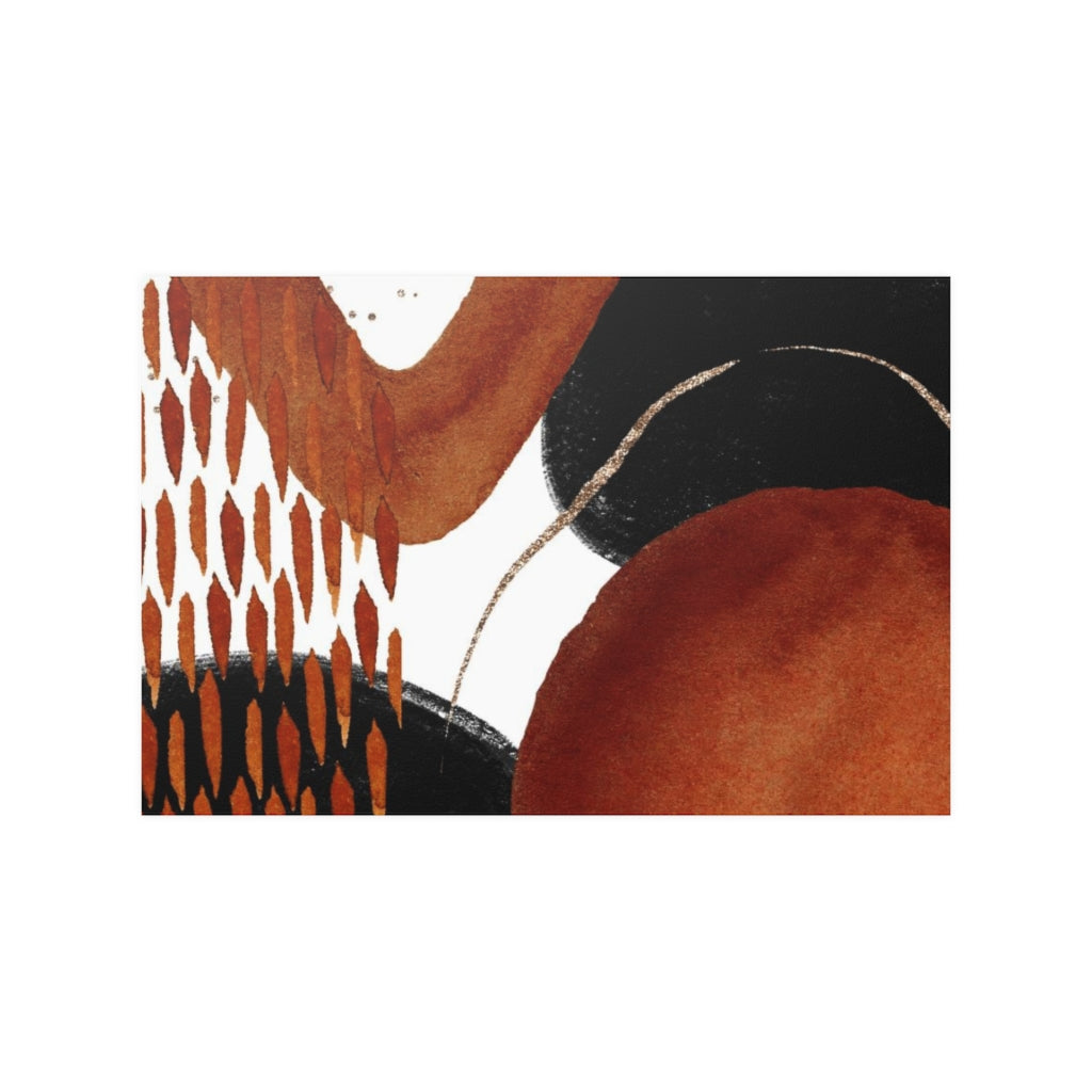 Abstract Boho Art Prints | Burnt Orange Black