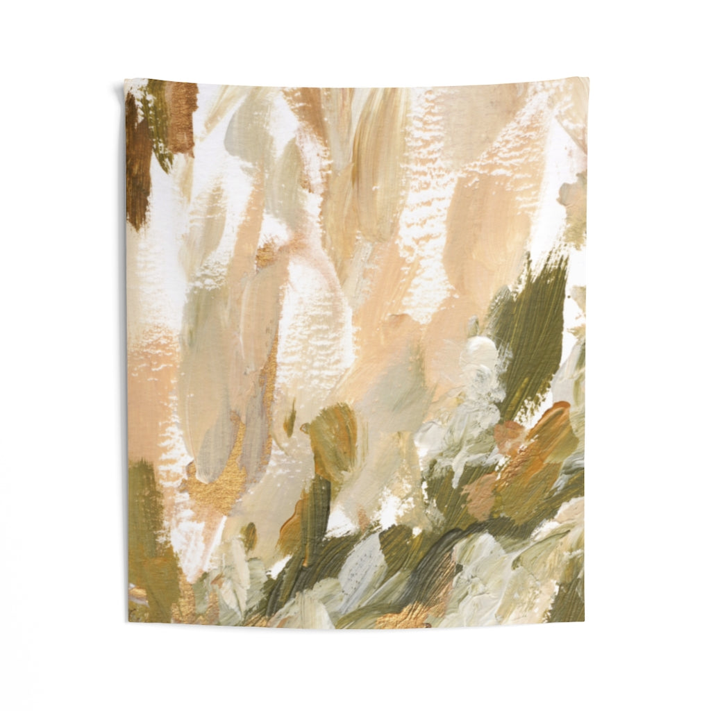 Abstract Tapestry | White Beige Yellow Green