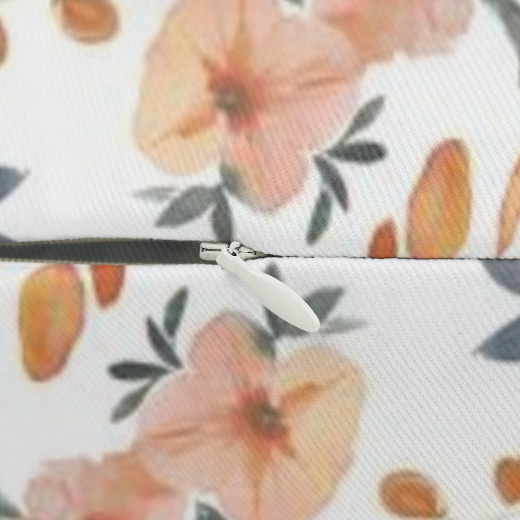 Floral Boho Lumbar Pillow | Orange Pastel Red Roses