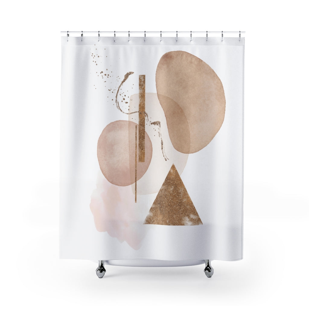 modern boho fabric shower curtain