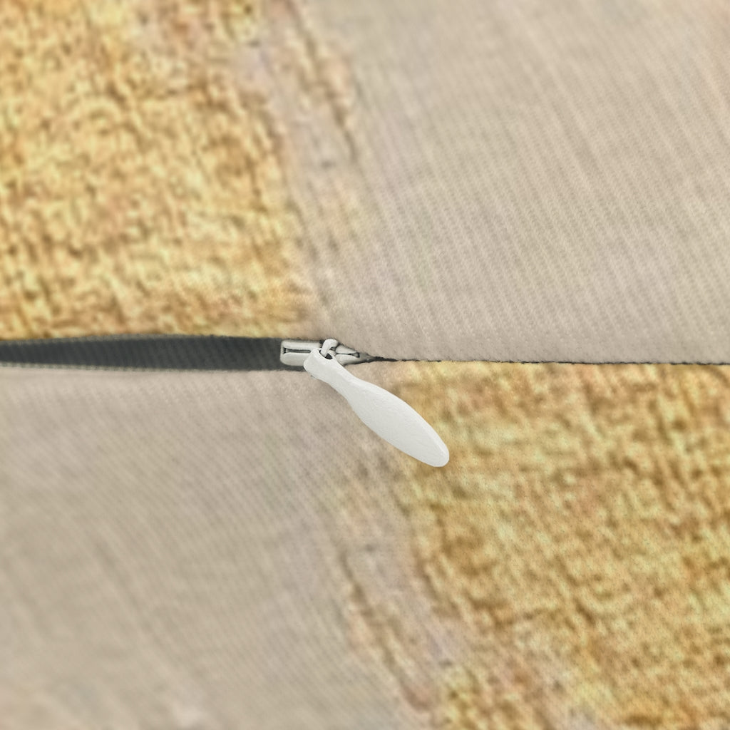 Abstract Boho Lumbar Pillow | White Green Brown