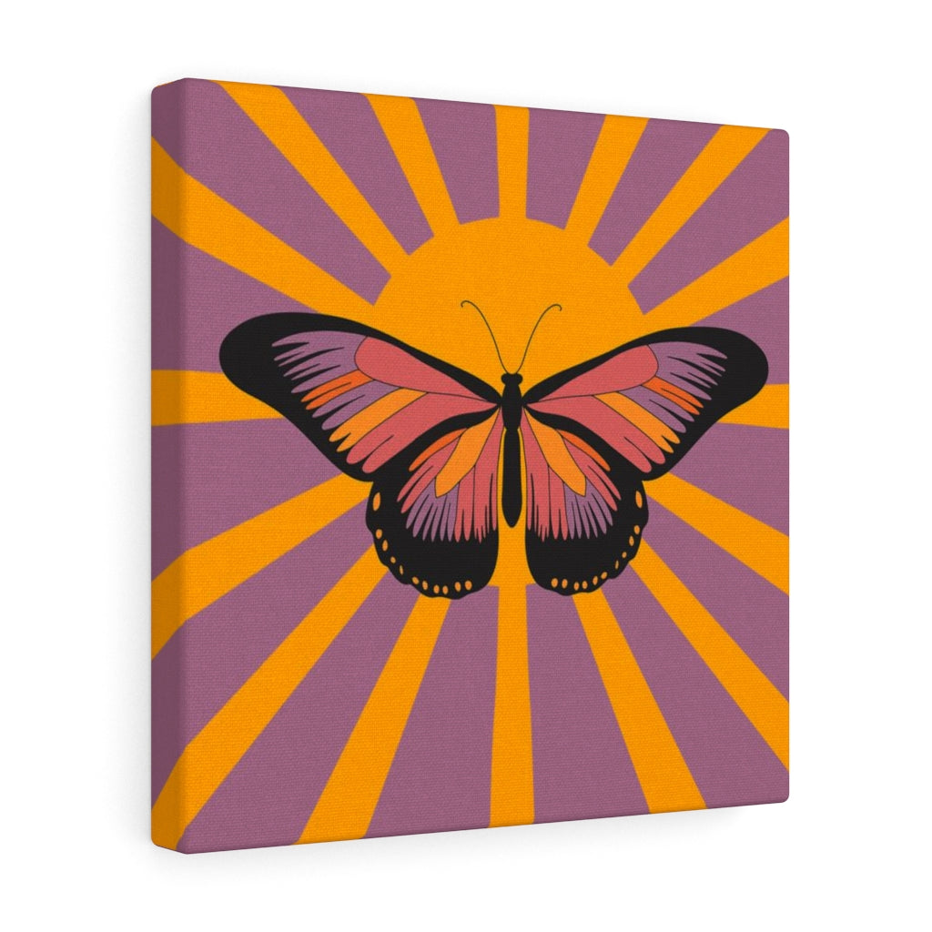 RETRO WALL CANVAS ART | Orange Purple Butterfly