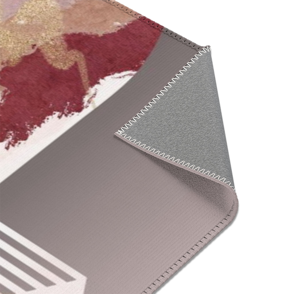 Geometric Area Rug | Black Blush Pink Shapes