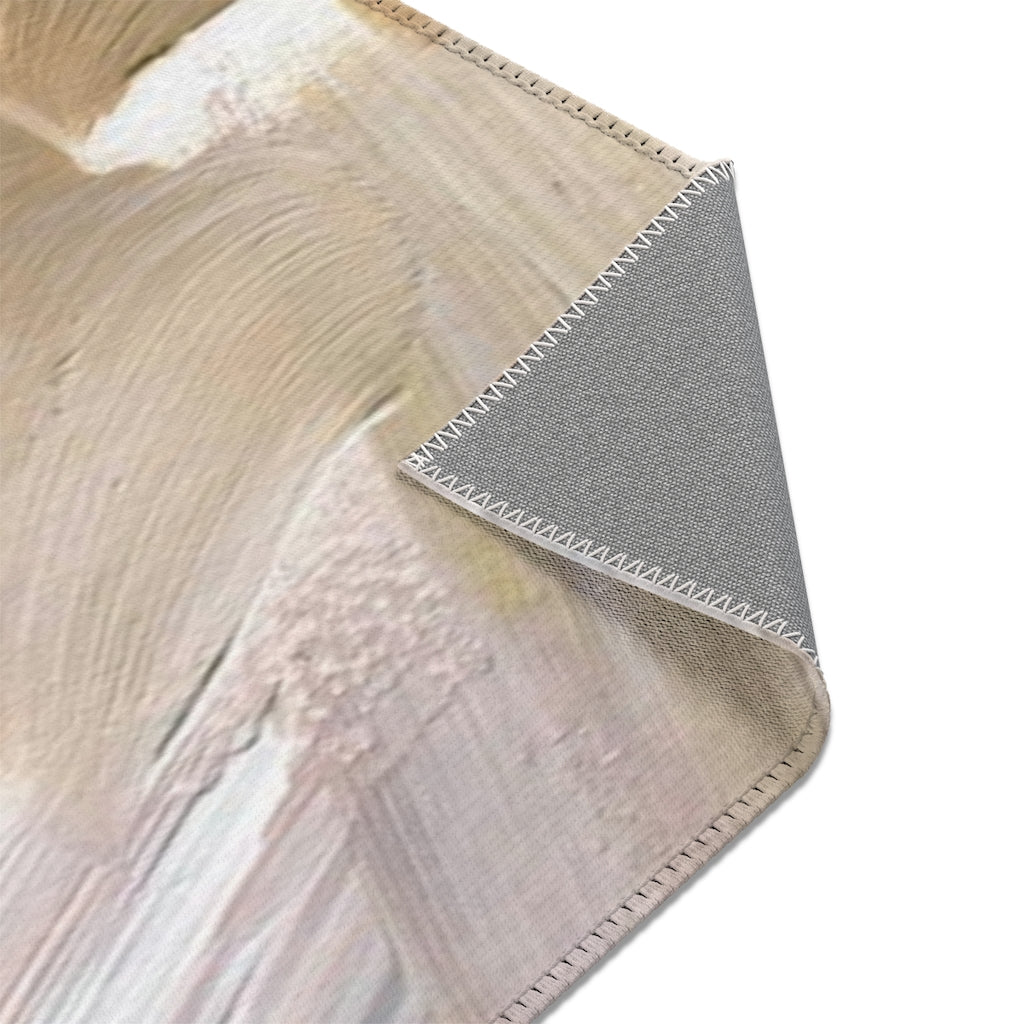 Abstract Area Rug | Purple Green Beige Acrylic