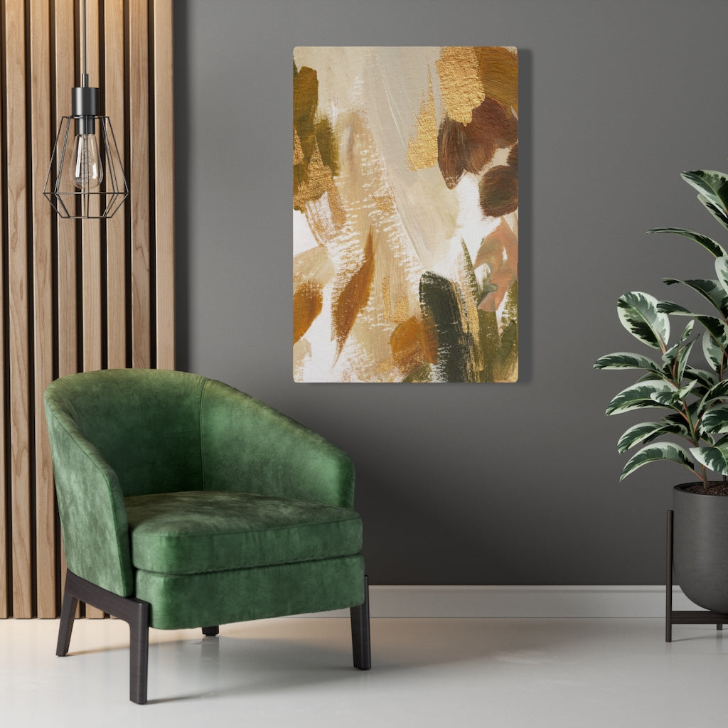 ABSTRACT WALL CANVAS ART | Brown White Beige Green