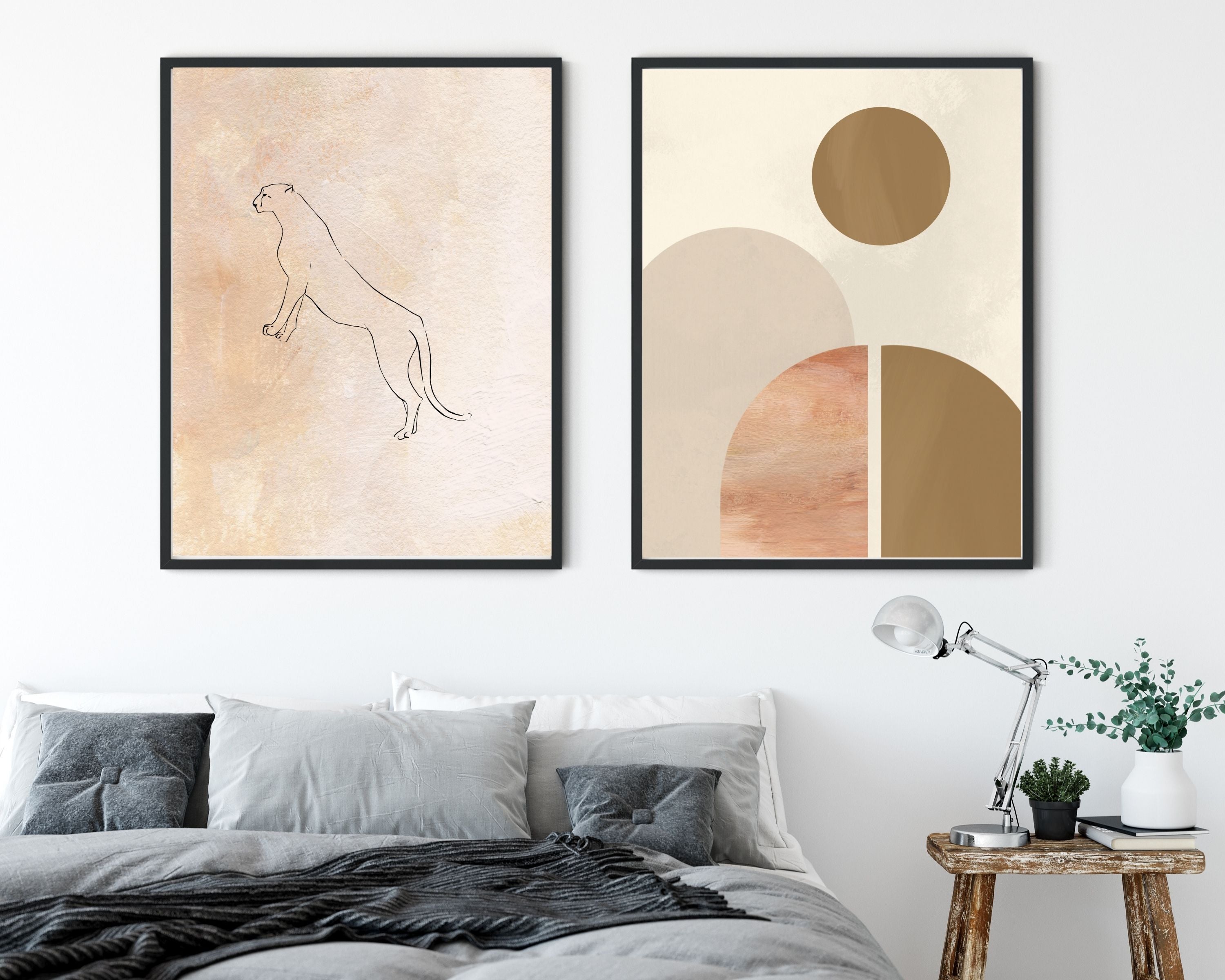 Abstract Terracotta Art Prints | Cream Amber Beige