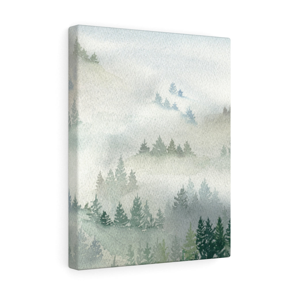 FLORAL CANVAS ART | White Green Ombre Forest