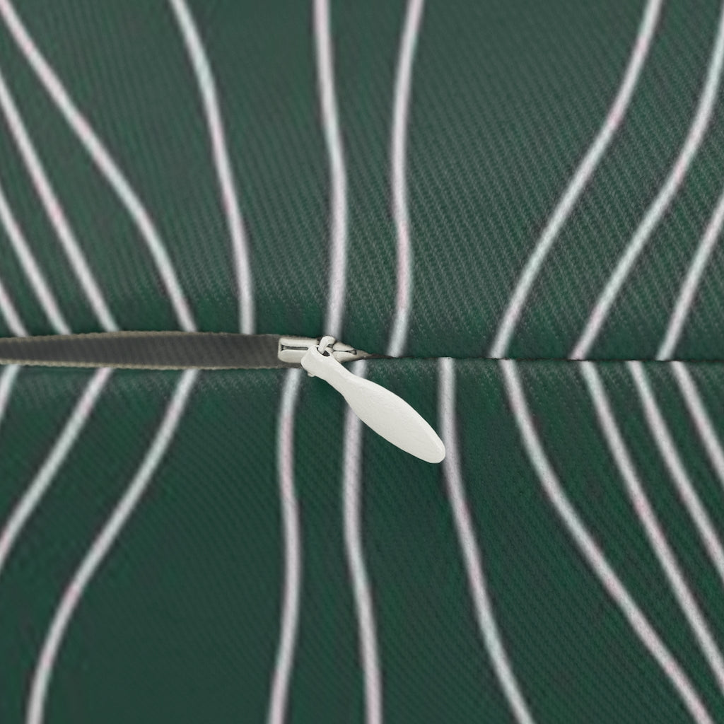Abstract Lumbar Pillow | Forest Green White