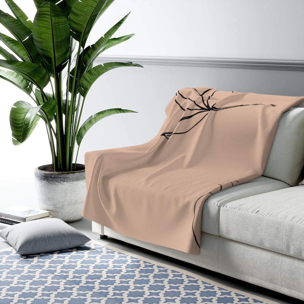 One Line Art, Floral Blanket
