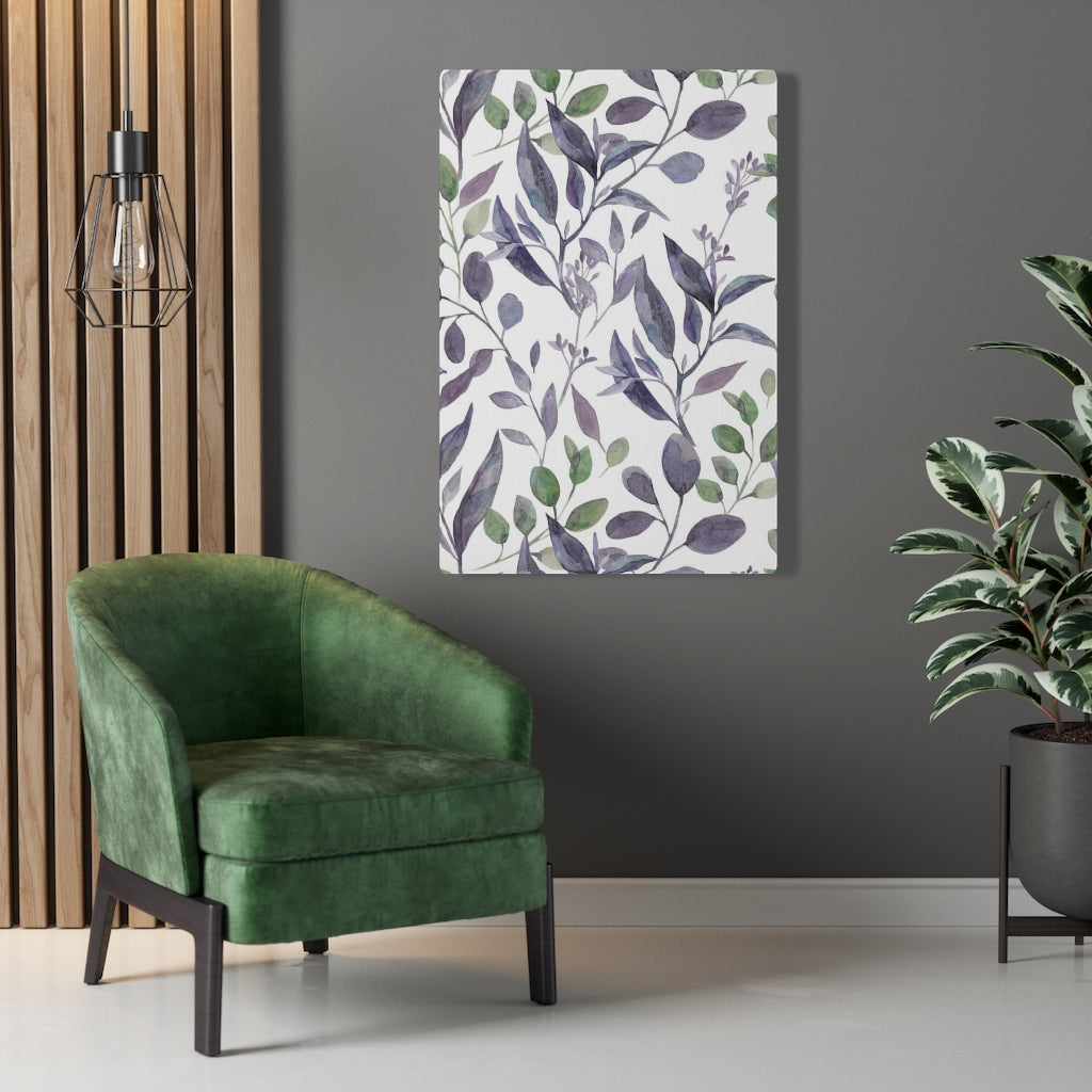 FLORAL WALL CANVAS ART | Lavender Green White