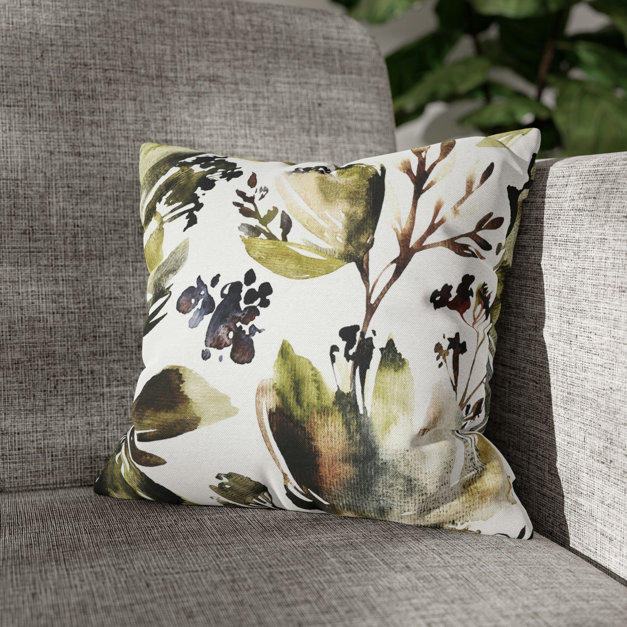 Floral Pillow Cover | Sage Green Abstract Botanical