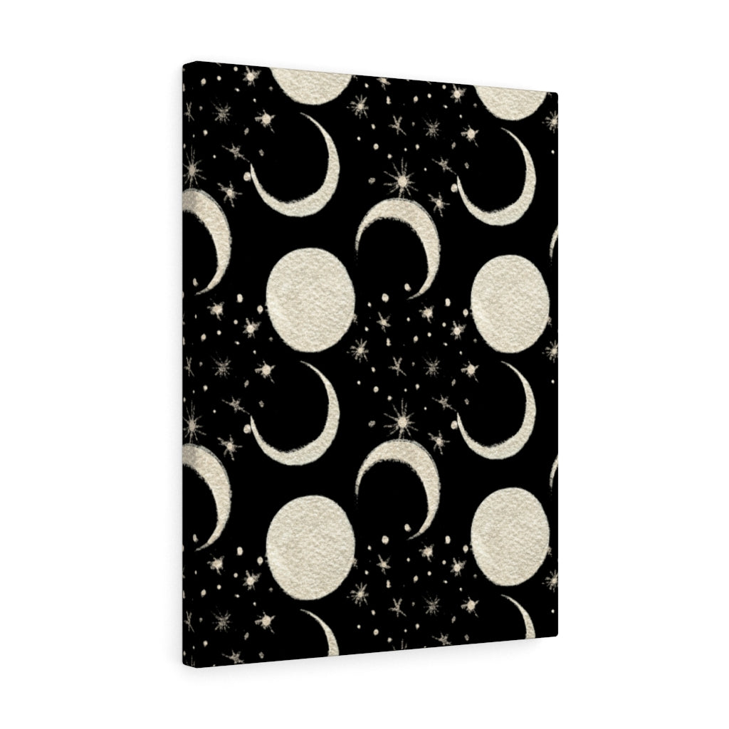 MYSTICAL CANVAS ART | Black Beige Moon Phases