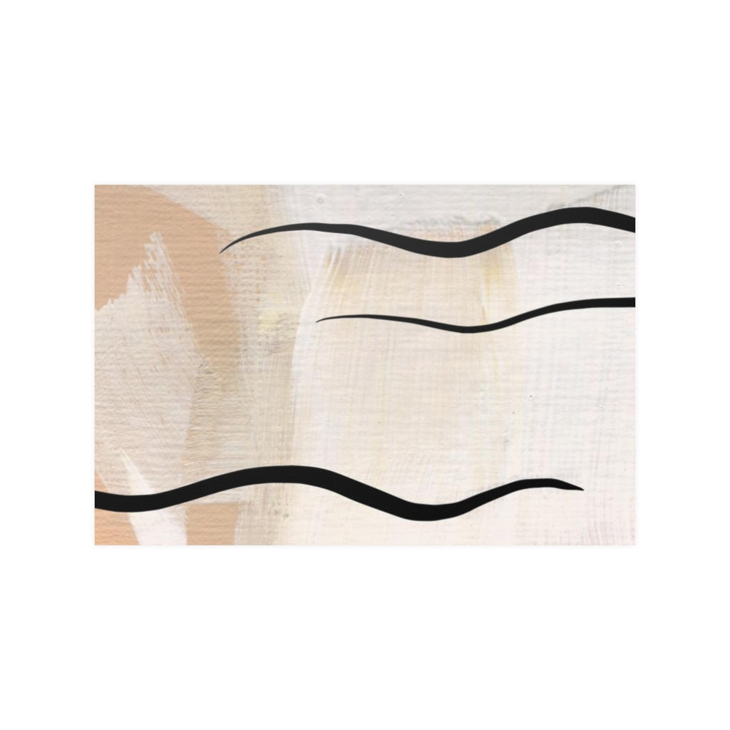 Abstract Terracotta Art Prints | Cream Beige Black
