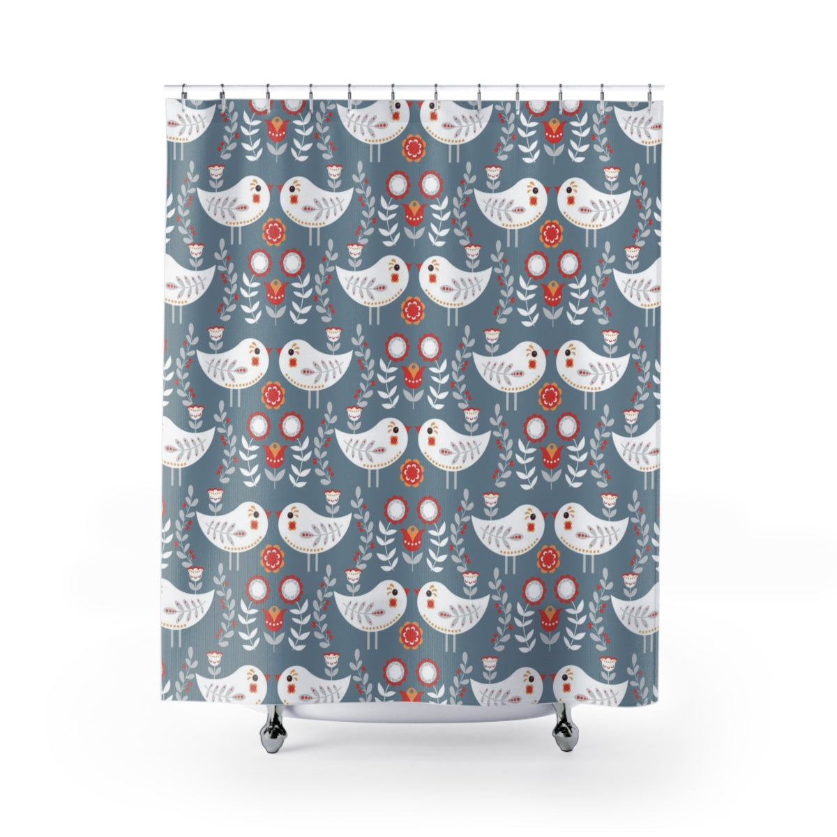modern boho fabric shower curtain